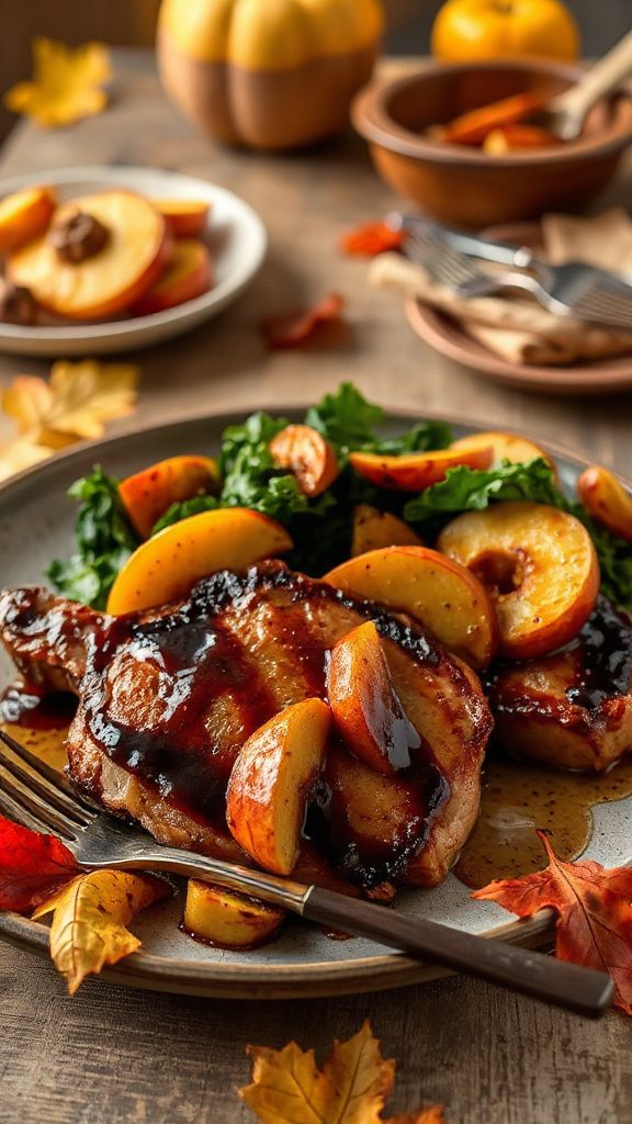 balsamic pork chops and apples balsamic pork chops and apples