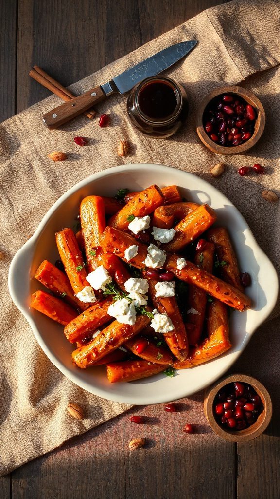 balsamic roasted carrots feta