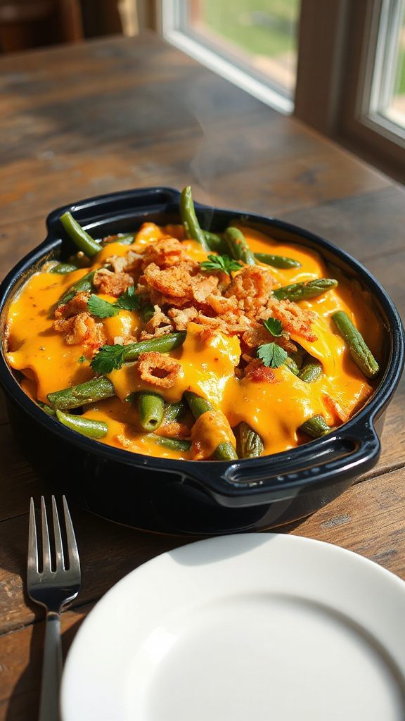 bbq cheddar green bean casserole bbq cheddar green bean casserole