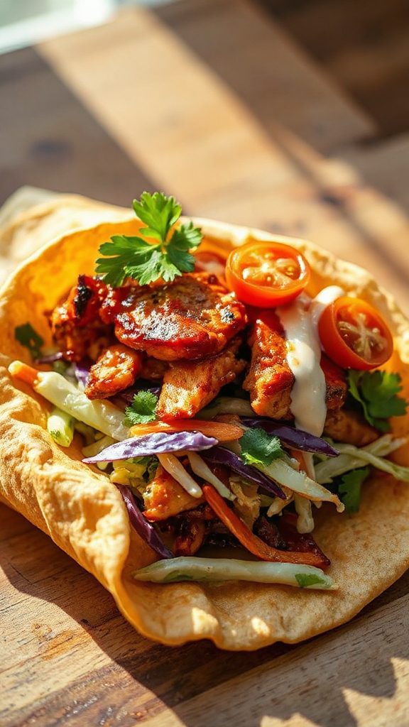 bbq chicken coleslaw wrap