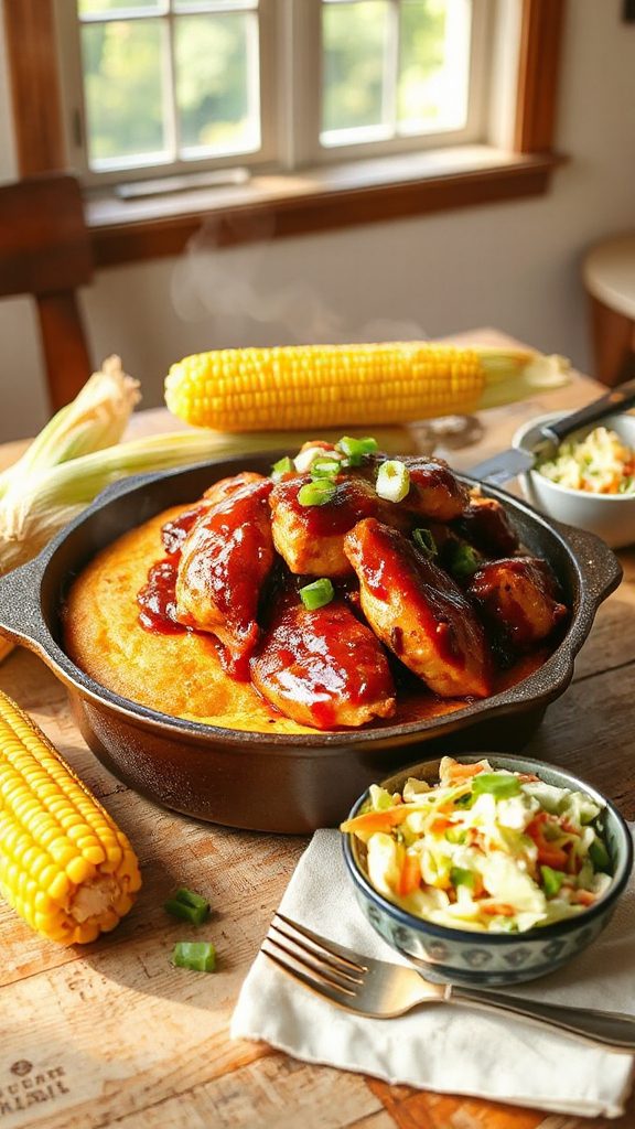 bbq chicken cornbread casserole