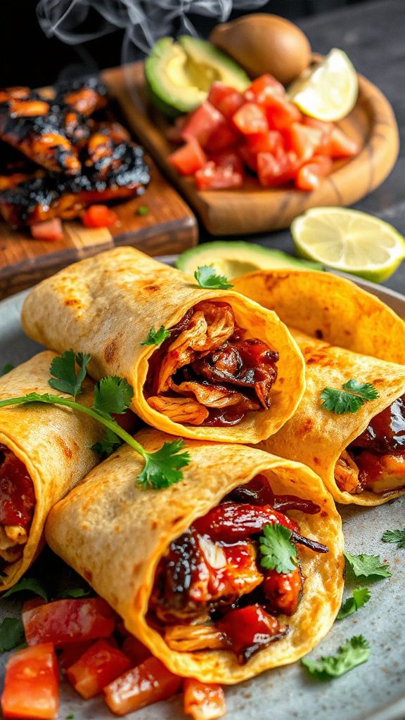bbq chicken tortilla rolls