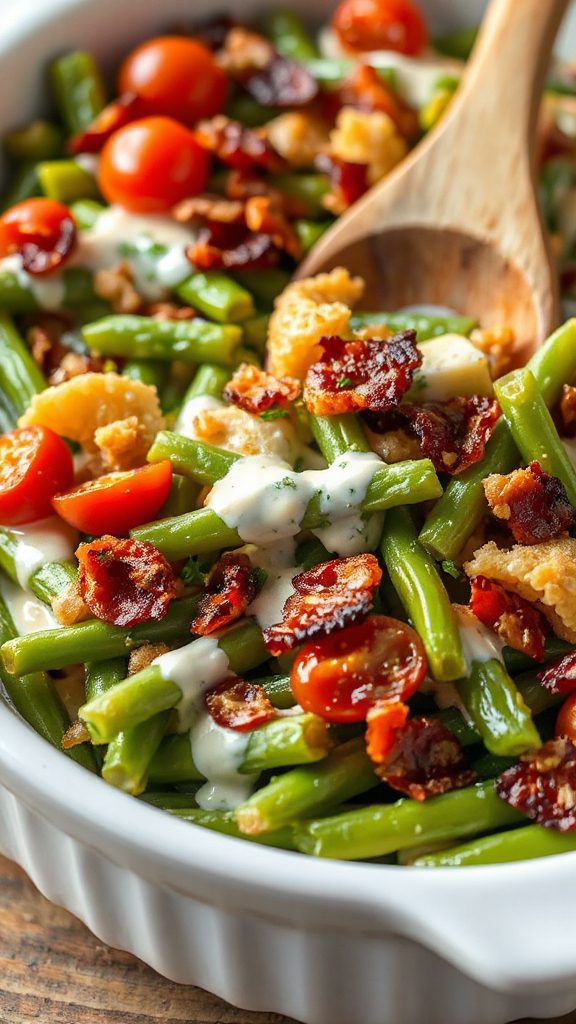 bbq ranch green beans casserole