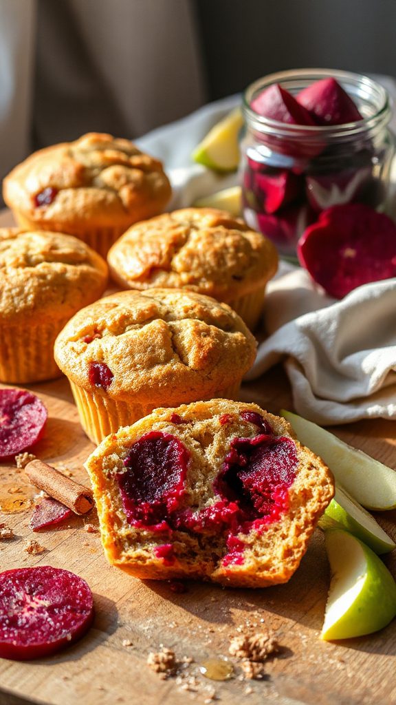 beetroot and apple muffins beetroot and apple muffins