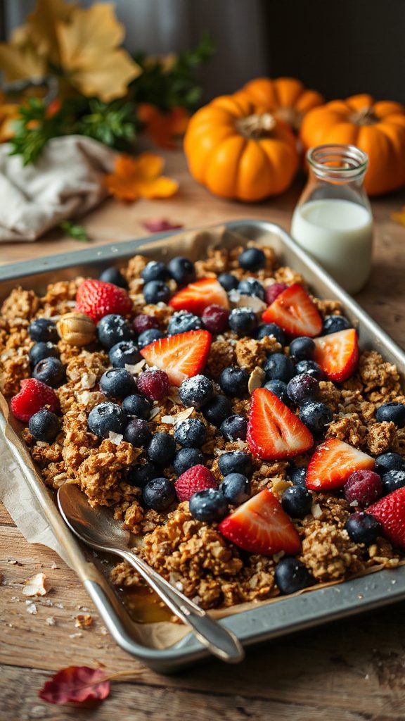 berry coconut granola bake