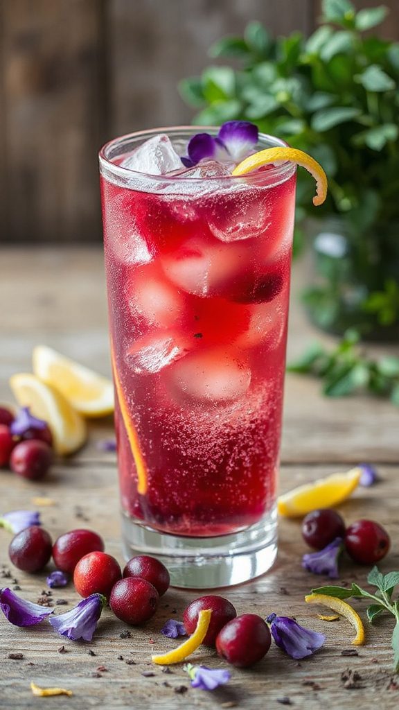 berry infused floral cocktail delight