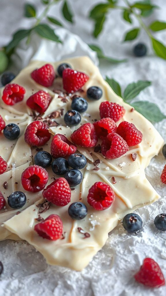 berry infused white chocolate bark
