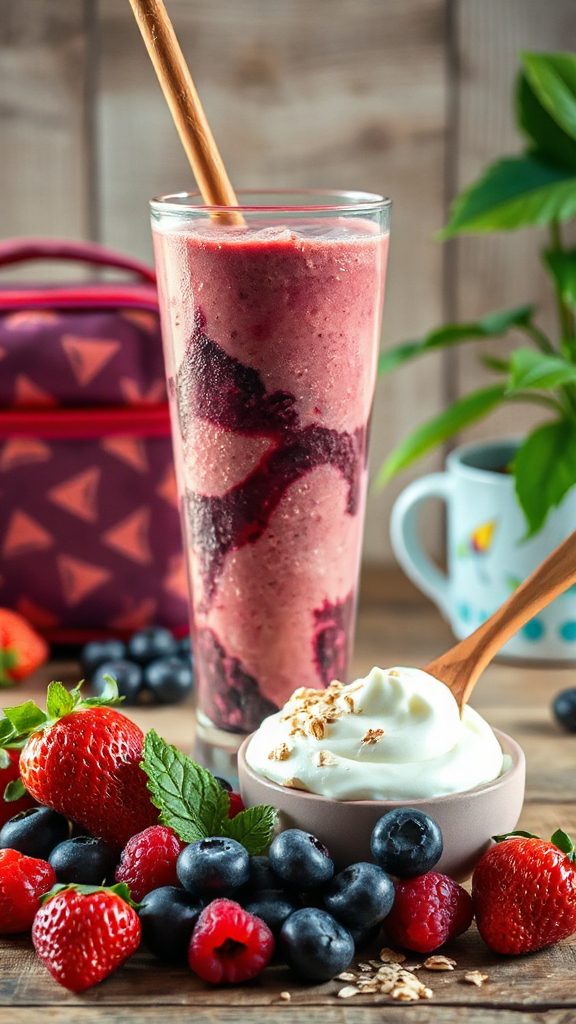 berry smoothie with yogurt