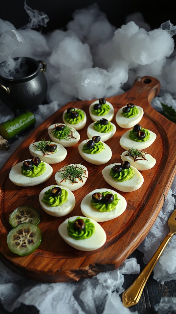 bewitching green deviled eggs bewitching green deviled eggs