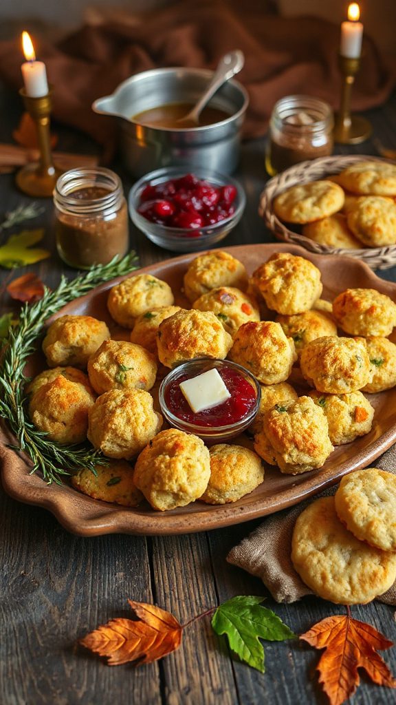 bite sized thanksgiving stuffing balls