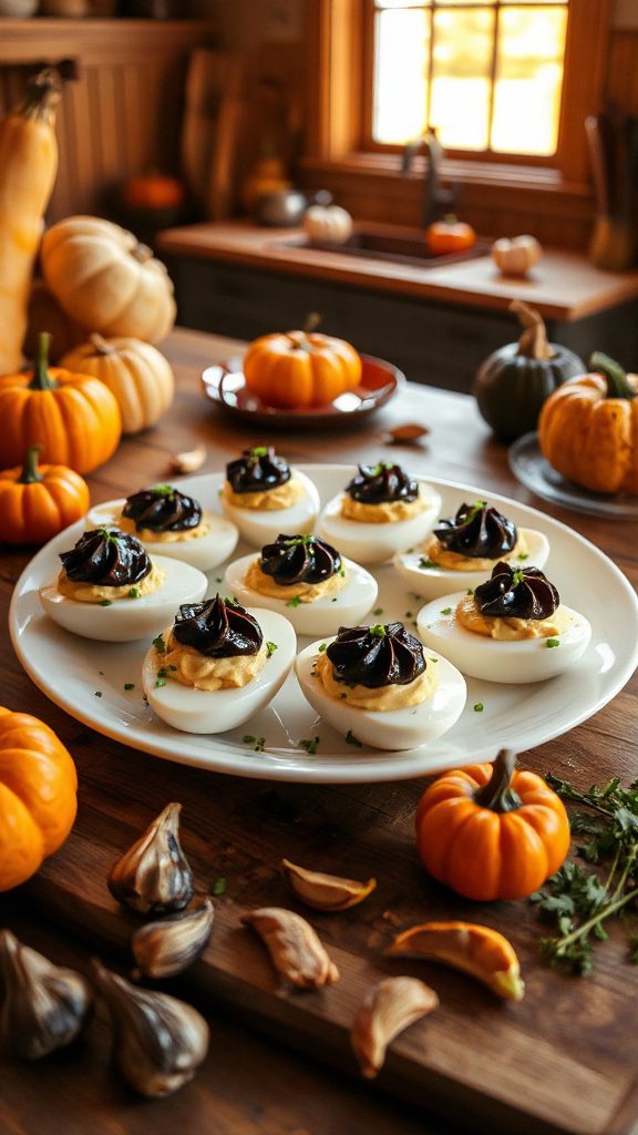 black garlic deviled eggs
