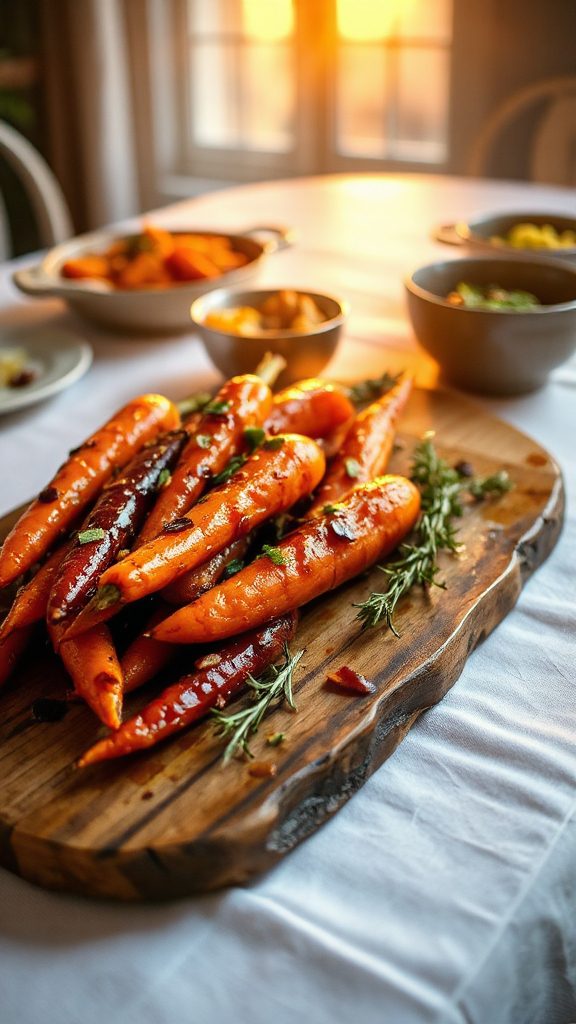 black garlic maple carrots