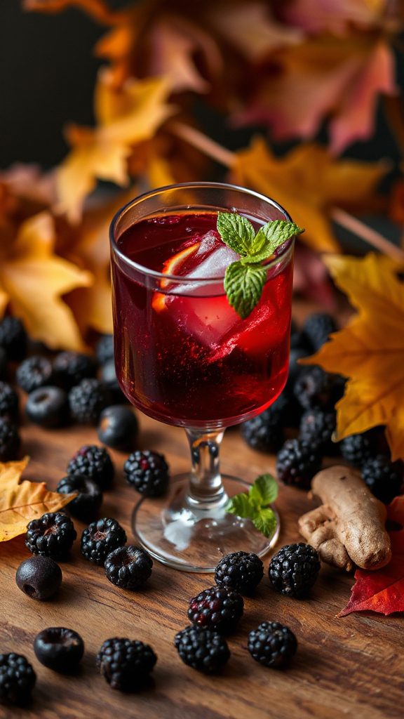 blackberry ginger bourbon cocktail