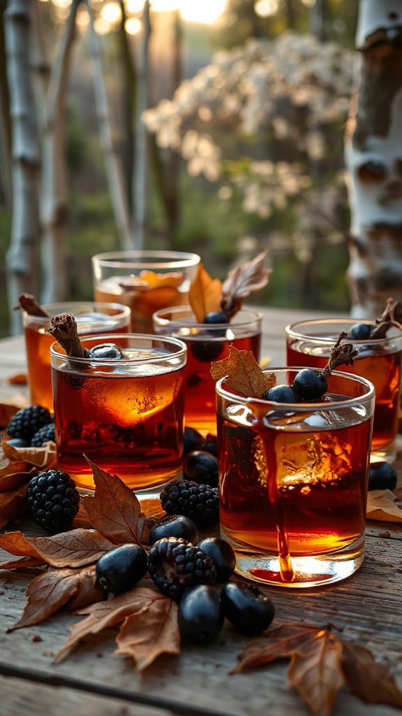 blackberry maple whiskey cocktail