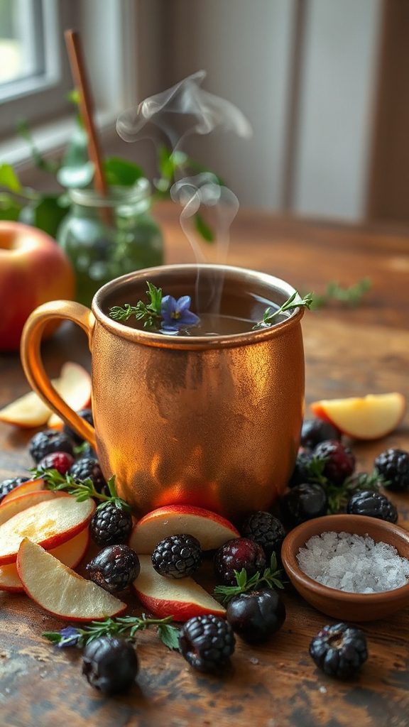 blackberry thyme mule cocktail