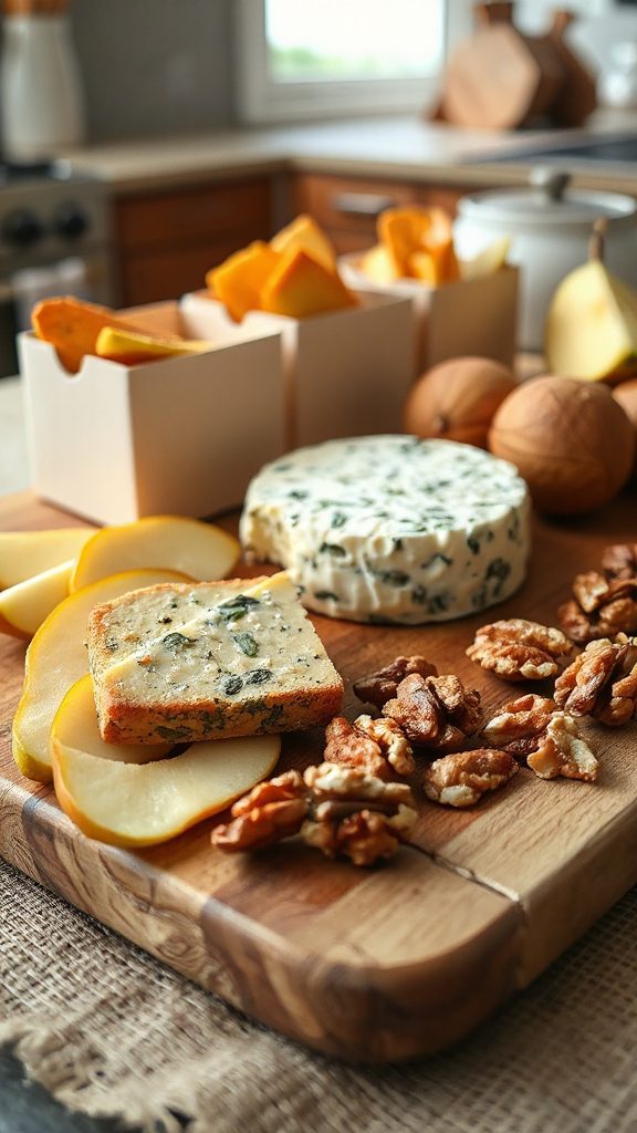 blue cheese pears walnuts honey