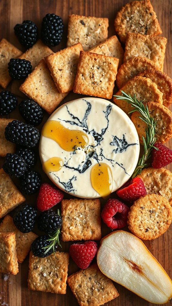 blue cheese with honey drizzle