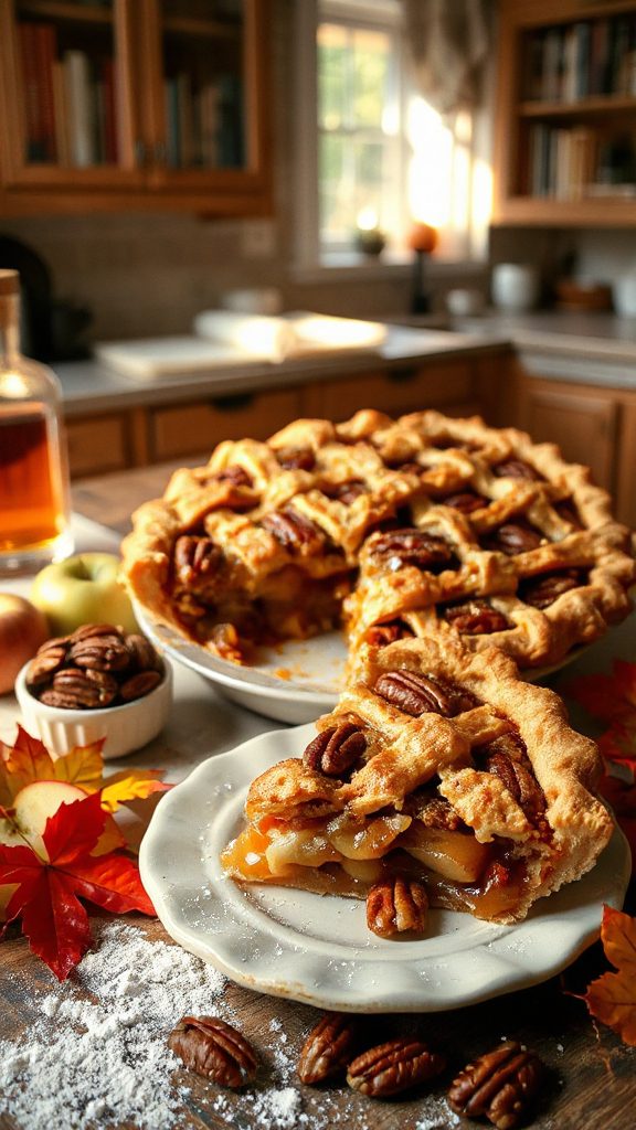 bourbon infused apple pecan pie