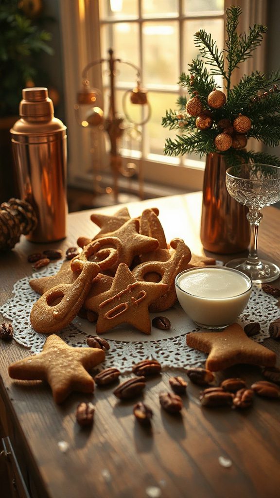 bourbon infused pecan shortbread cookies