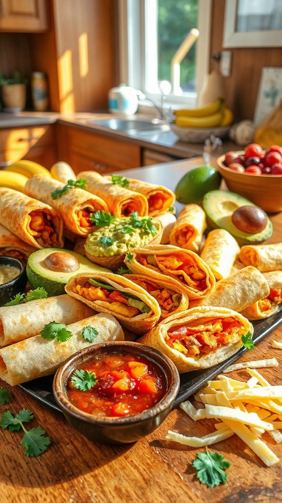 breakfast burrito roll ups