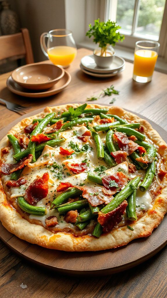 breakfast pizza with casserole flavors