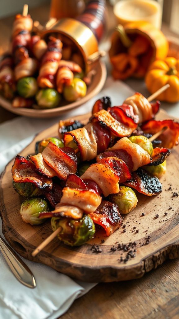 brussel sprouts bacon skewers