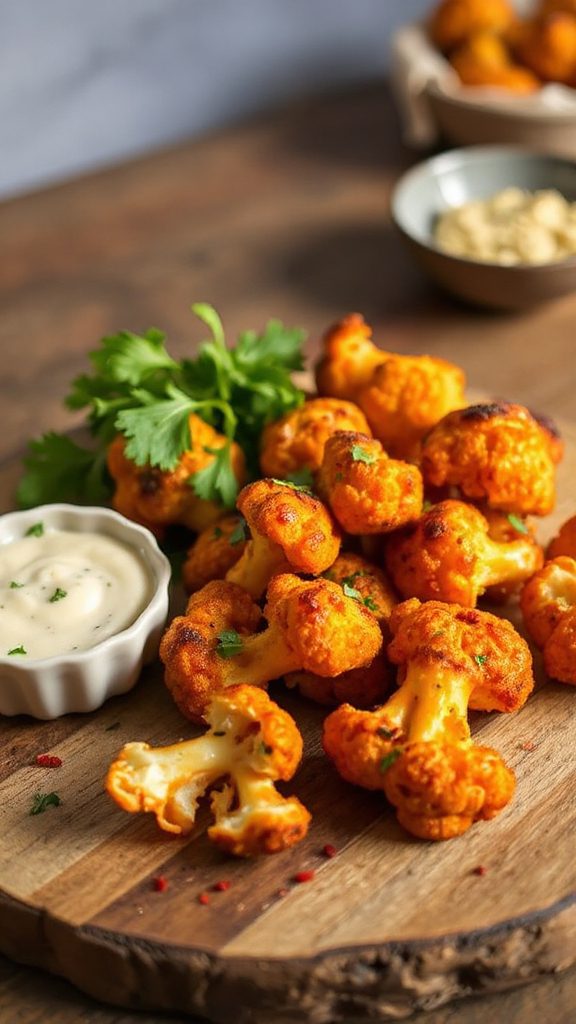 buffalo cauliflower cheese bites