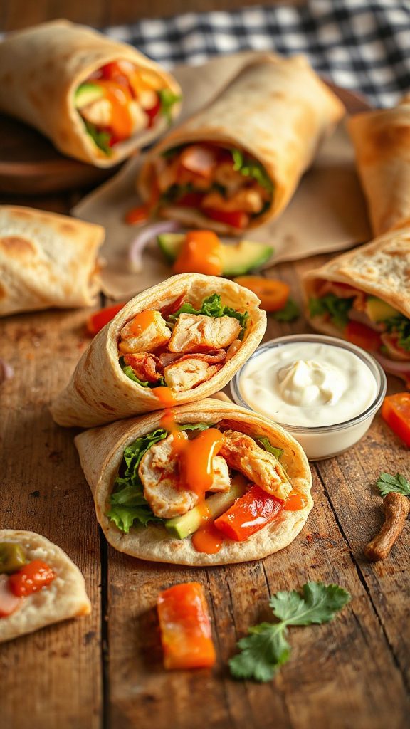 buffalo chicken ham wraps