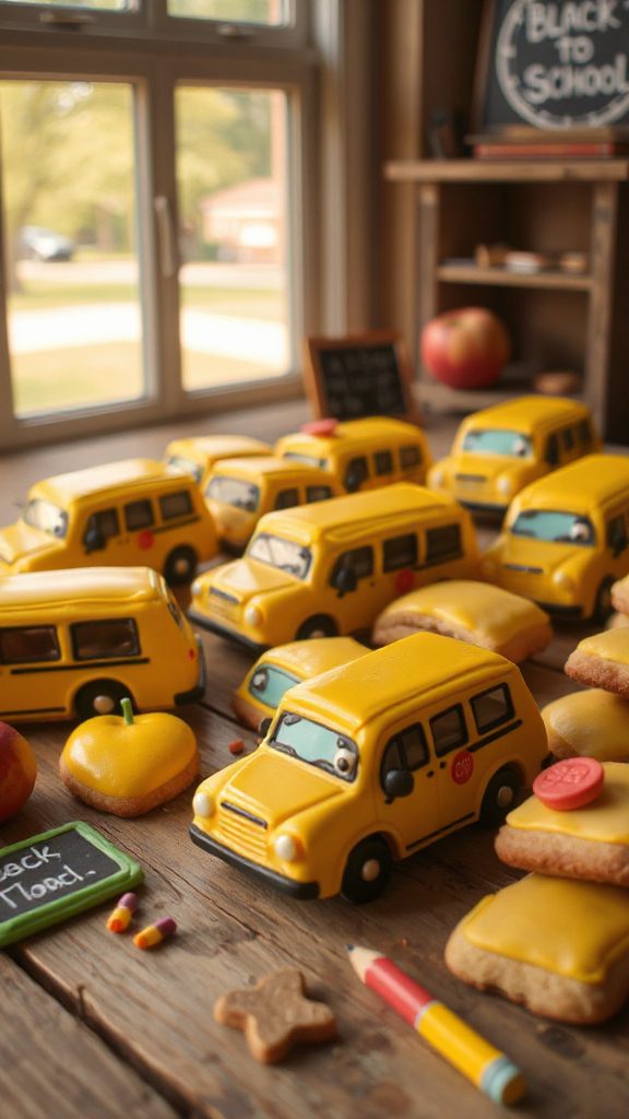 bus shaped cookies for school