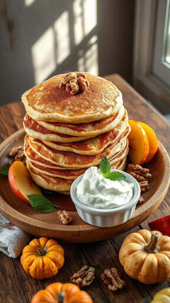 buttermilk apple walnut pancakes