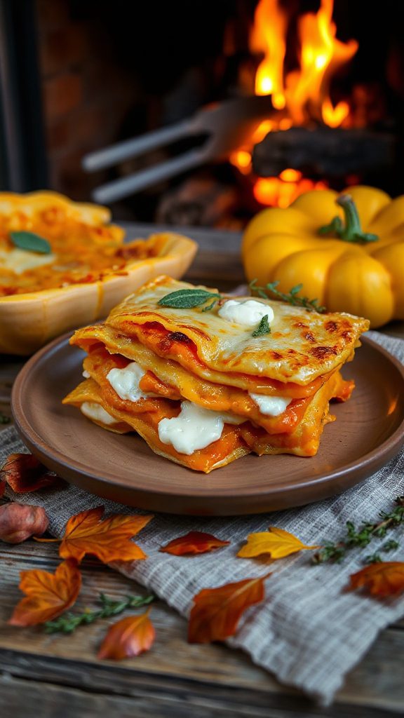 butternut squash goat cheese lasagna