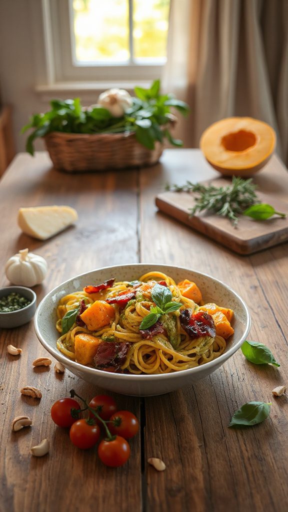 butternut squash pesto pasta