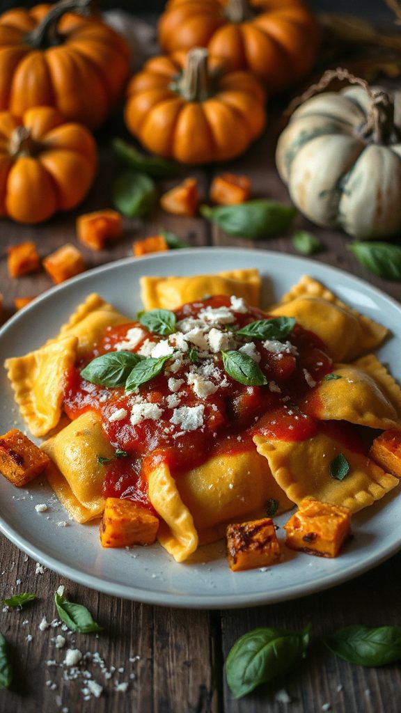 butternut squash ravioli dish