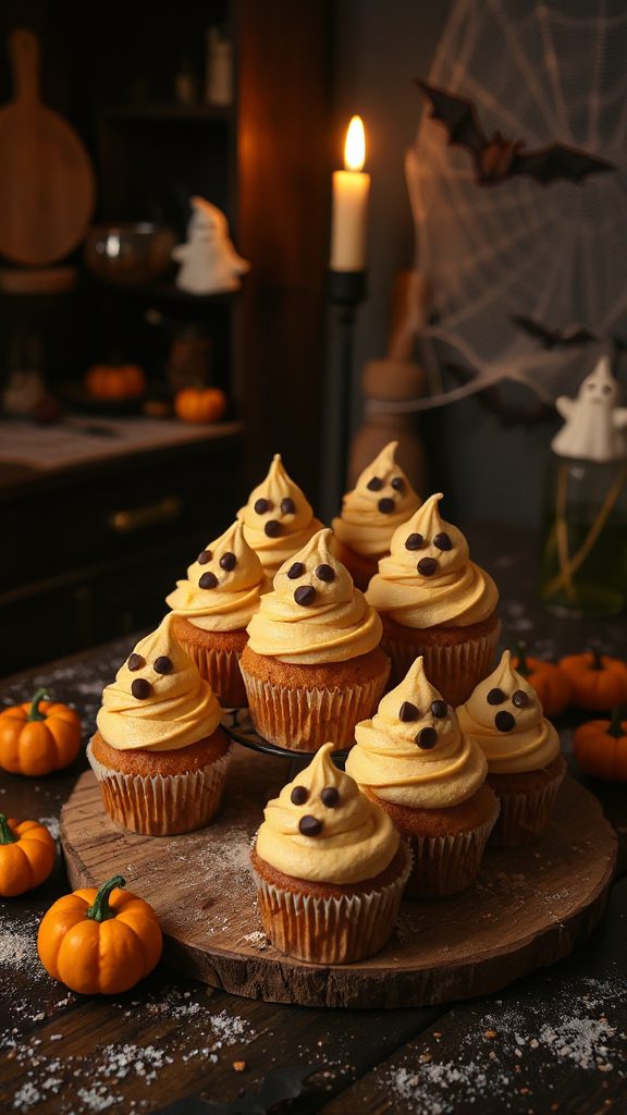 butterscotch halloween ghost cupcakes