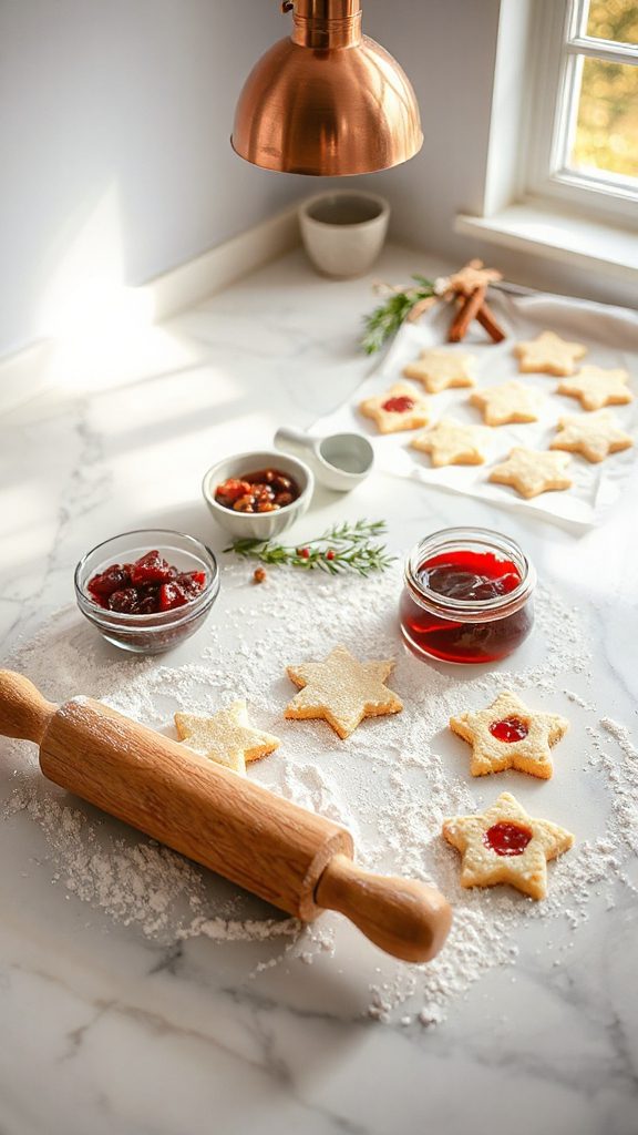 buttery almond jam cookies