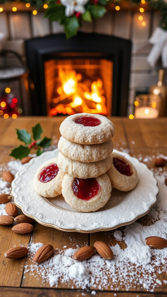 buttery raspberry almond cookies