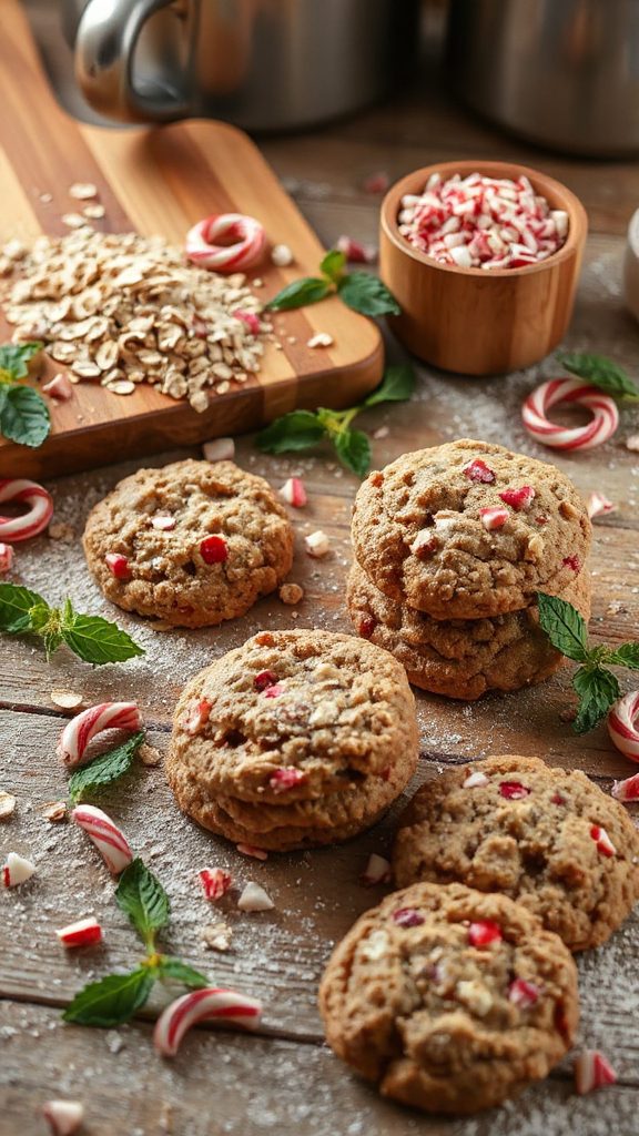 candy cane oatmeal cookies candy cane oatmeal cookies