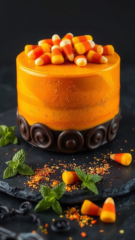 candy corn mousse cake
