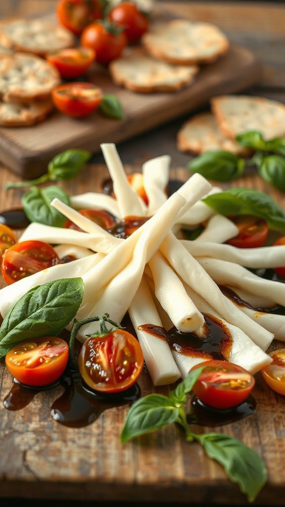 caprese inspired cheese snack bites