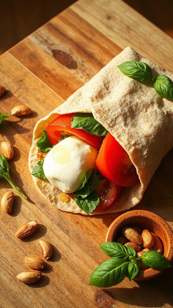caprese salad tortilla wrap caprese salad tortilla wrap