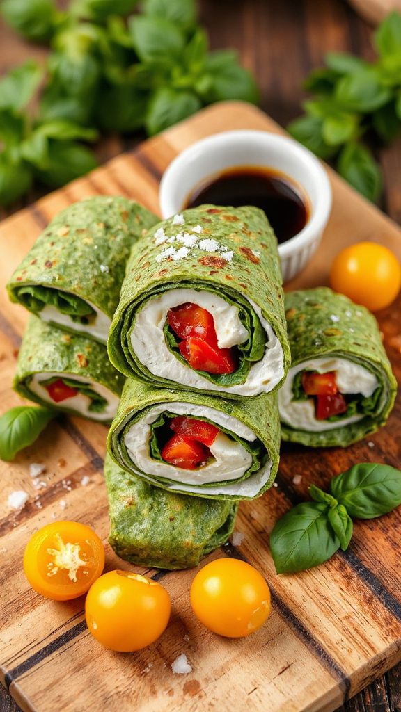 caprese spinach pinwheels recipe