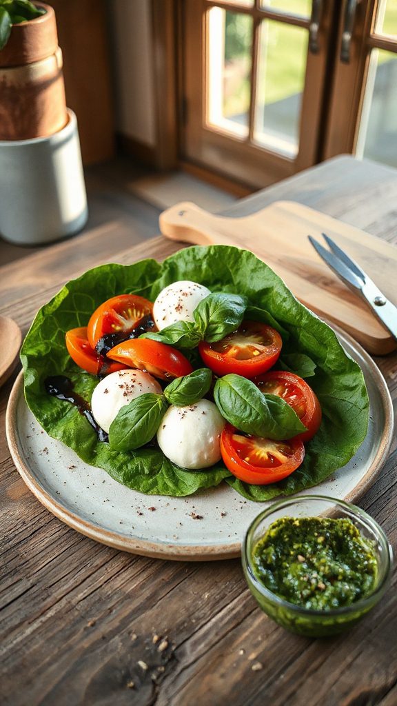 caprese spinach tortilla wrap