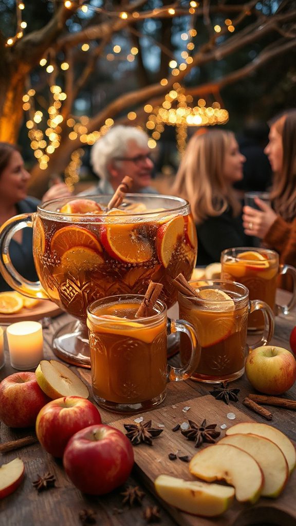 caramel apple cider beverage