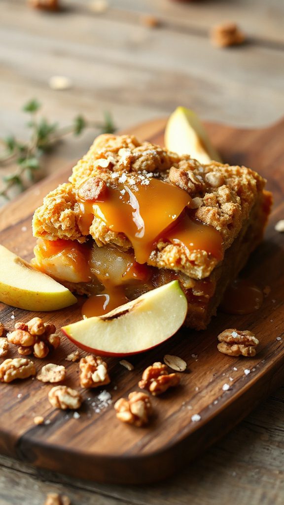 caramel apple crisp bars
