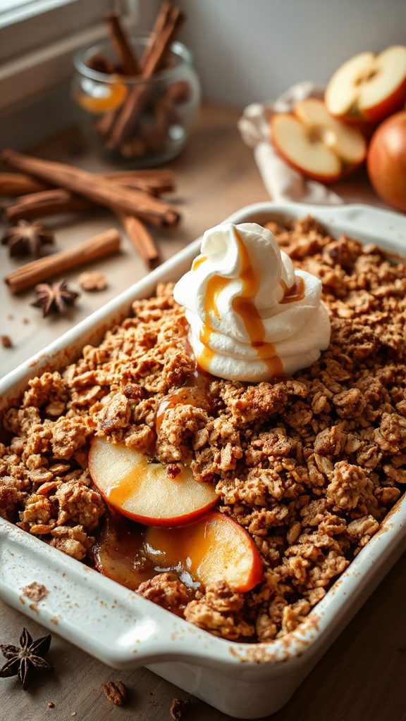 caramel apple crisp dessert