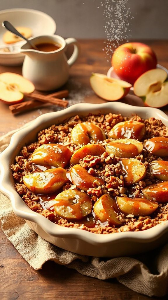 caramel apple crumble dessert