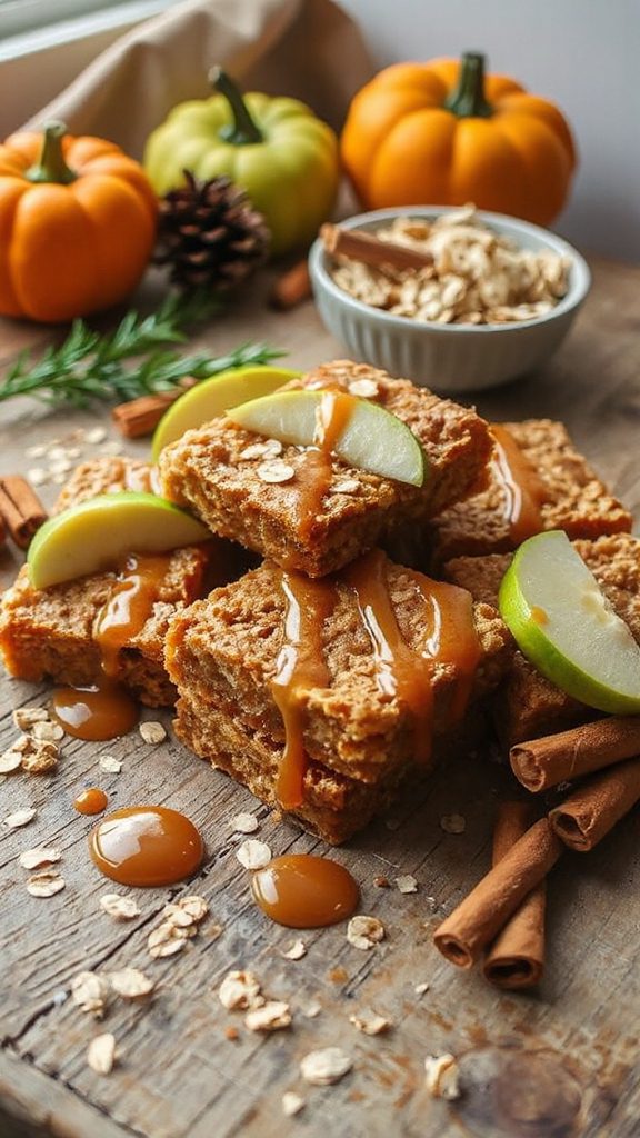 caramel apple oat bars