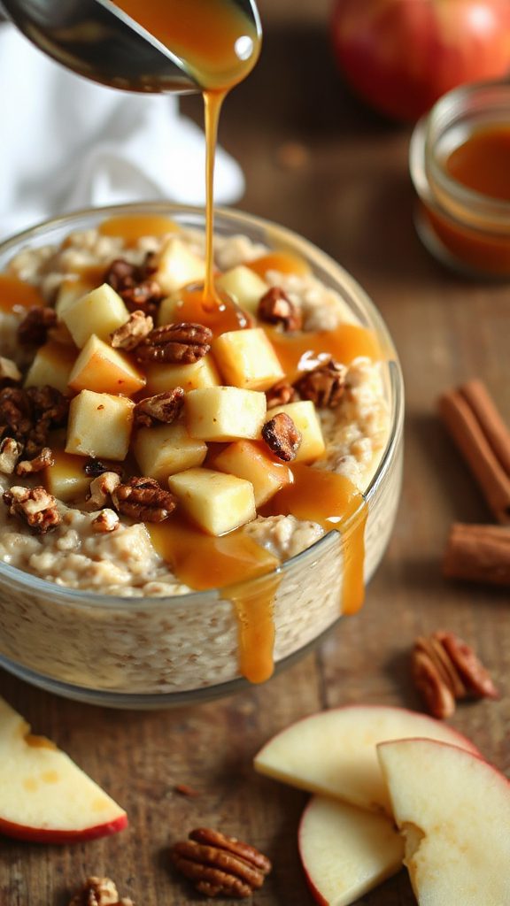 caramel apple overnight oats