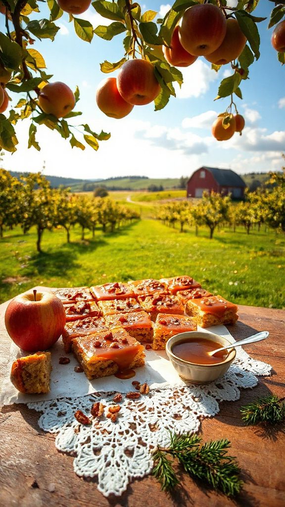 caramel apple shortbread bars