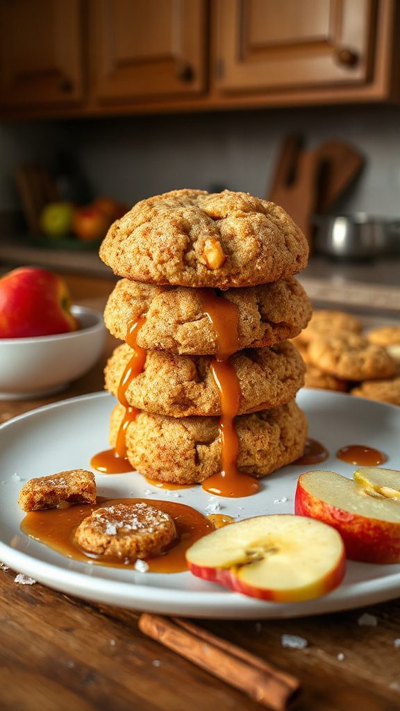 caramel apple snickerdoodle cookies